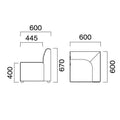 業務用椅子 CRES(クレス) 角コーナーソファー ウィーブU 張地ランクA 幅600×奥行600×高さ670(mm) シート高400(mm)/業務用/新品/送料無料