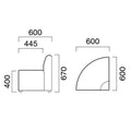 業務用椅子 CRES(クレス) 外コーナーソファー ウィーブVR 張地ランクA 幅600×奥行600×高さ670(mm) シート高400(mm)/業務用/新品/送料無料