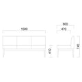 Quon(クオン)ユニゾンイス W1500 ナチュラル/ダークブラウン (別張品) /業務用/新品/送料別途見積