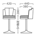 業務用椅子 プロシード 回転式スタンドイス [C-3340] 幅420×奥行440× 座面高さ指定 x高さ(SH+280) /業務用/新品/送料無料