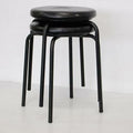 パイプ丸スツール 4脚セット BLACK 【テンポスオリジナル】 座面：直径330×脚奥行440×高さ450(mm) 1年保証/業務用/新品/送料無料
