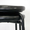 パイプ丸スツール 4脚セット BLACK 【テンポスオリジナル】 座面：直径330×脚奥行440×高さ450(mm) 1年保証/業務用/新品/送料無料