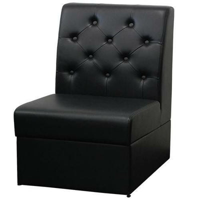 ボックスソファ ボタン留め W500 ブラックレザー 【テンポスオリジナル】 幅500×奥行650×高さ800、シート高380(mm) 1年保証/業務用新品/送料無料