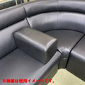 ボックスソファ 肘枕 ブラックレザー 【テンポスオリジナル】 幅200×奥行400×高さ200(mm) 1年保証/業務用新品/送料無料