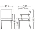 業務用椅子【プロシード】リーブル左アームイス2A-NA 11559-A 幅495×奥行530×高さ815 シート高460(mm) /業務用/新品/送料無料