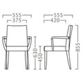 業務用椅子【プロシード】ベジェアームイスNAD 11668-A 幅555×奥行555×高さ855 シート高450(mm) /業務用/新品/送料無料