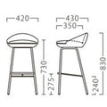 業務用椅子【プロシード】ディスクスタンドSG 21508-E 幅420×奥行430×高さ830 シート高730(mm) /業務用/新品/送料無料