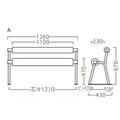 業務用椅子【プロシード】フランコA-SG 21535-E 幅1260×奥行230×高さ670シート高470(mm) /業務用/新品/送料無料