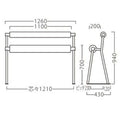 業務用椅子【プロシード】フランコB-SG 21536-E 幅1260×奥行200×高さ940シート高700(mm) /業務用/新品/送料無料