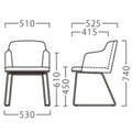 業務用椅子【プロシード】ルセッティイスA-AL 21630-A 幅510×奥行525×高さ740 シート高450(mm) /業務用/新品/送料無料