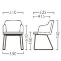業務用椅子【プロシード】ルセッティイスA-BL 21631-A 幅510×奥行525×高さ740 シート高450(mm) /業務用/新品/送料無料
