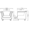31478-A【プロシード】 マーズBR 1P W980 幅980×奥行750×高さ750 (座面迄の高さ400)(mm) /業務用/新品/送料無料