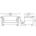 31478-F【プロシード】 マーズBR 2P W1490 幅1490×奥行750×高さ750 (座面迄の高さ400)(mm) /業務用/新品/送料無料