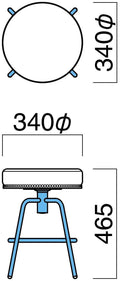 スタンドチェア トラットリア 丸ロースツール(鋲付) Quon(クオン) 幅340φ×奥行340φ×高さ465(mm)/業務用/新品/送料別途見積