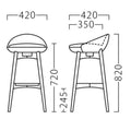 11978-E/11979-E【プロシード】業務用椅子 スモアスタンド (NA/BR) W420×D420×H820 (SH720)(mm)/業務用/新品/送料無料