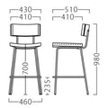 21870-E/21872-E/21877-E【プロシード】業務用椅子 リボルスタンド( AL/BL/WH) (LB/OK/PA) W460×D510×H980 (SH700)(mm)/業務用/新品/送料無料