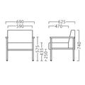 31468-A/31469-A【プロシード】業務用椅子 ロッド (NA/BR) 1P W690 W690×D625×H740 (SH435)(mm)/業務用/新品/送料無料