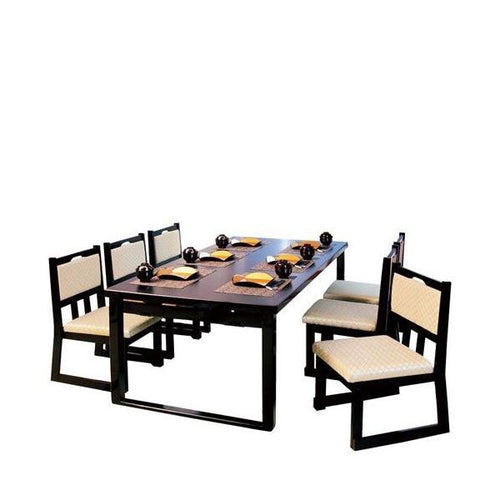 木製テーブル座卓 8本脚・ずり脚 4人膳(H600／H325)黒木目 1500×900