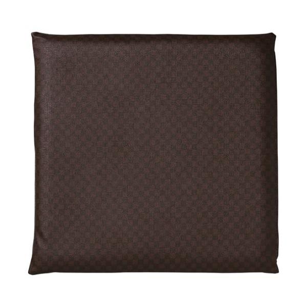 50cmレザー座布団カバーチェック(チョコ)/業務用/新品/小物送料対象商品