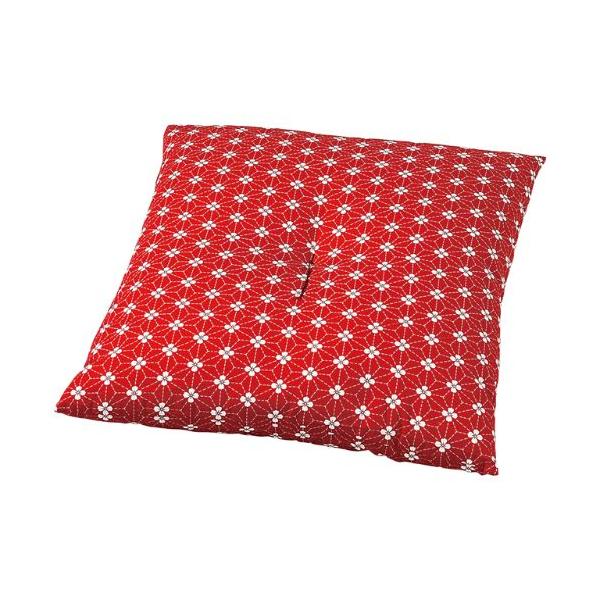 座布団  麻の葉(B)赤50*50カバー/業務用/新品/小物送料対象商品