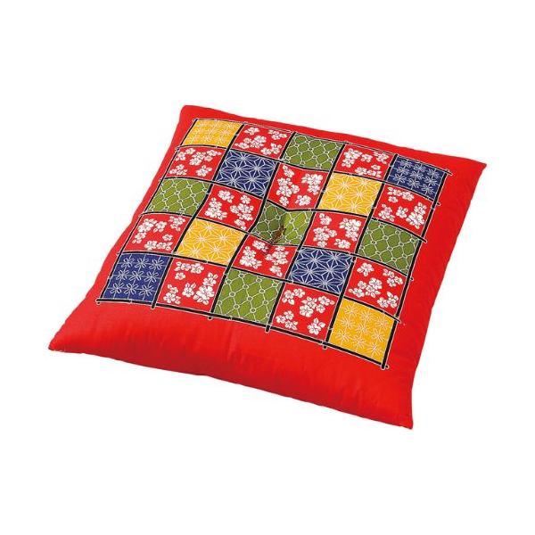 座布団 花一松(赤)55*59カバー(銘仙判)/業務用/新品/小物送料対象商品