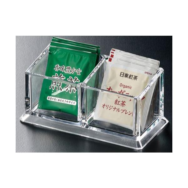 アクリルティーパック入れ二ッ仕切クリアS-9849/業務用/新品/小物送料対象商品