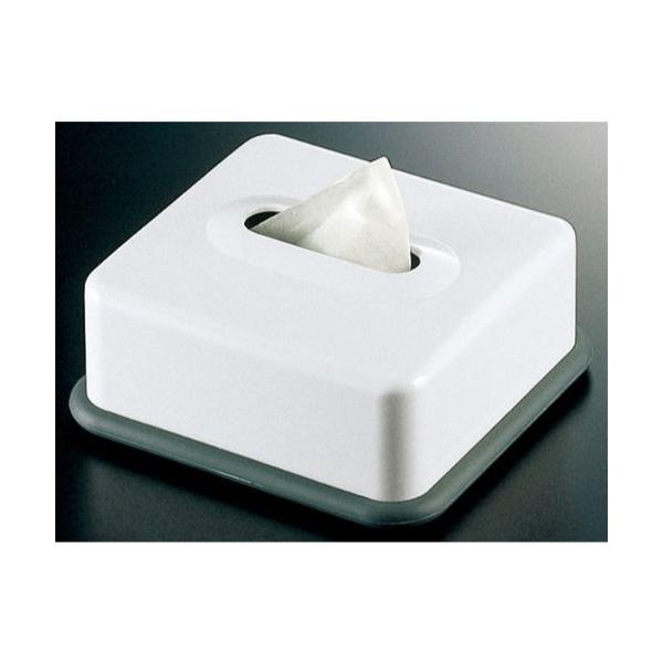 ABSハーフティッシュBox ホワイト(底PEグレー)/業務用/新品/小物送料対象商品