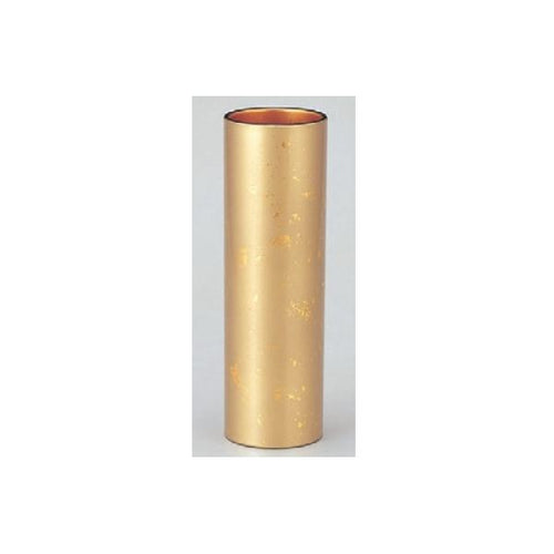 花器  円筒花瓶色紙金箔 高さ273mm×直径:86