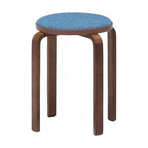 KDファブリック曲木スタッキングスツール ブルー/ブラウ /業務用/新品/送料別
