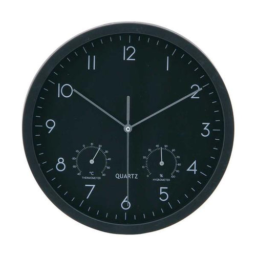 掛時計温湿度計付 ベゼル Φ２５cm ＢＫ EG6910ATH-YP21 3個入/業務用/新品/送料別
