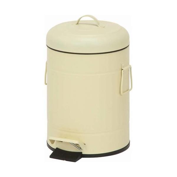 スチール ラウンドペダルペール 5L アイボリ- (セット数：6) /業務用/新品/送料別