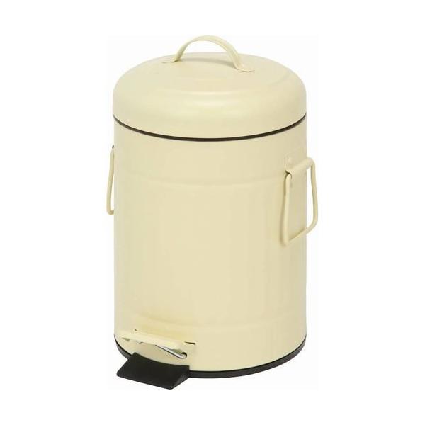 スチール ラウンドペダルペール 3L アイボリー (セット数：6) /業務用/新品/送料別