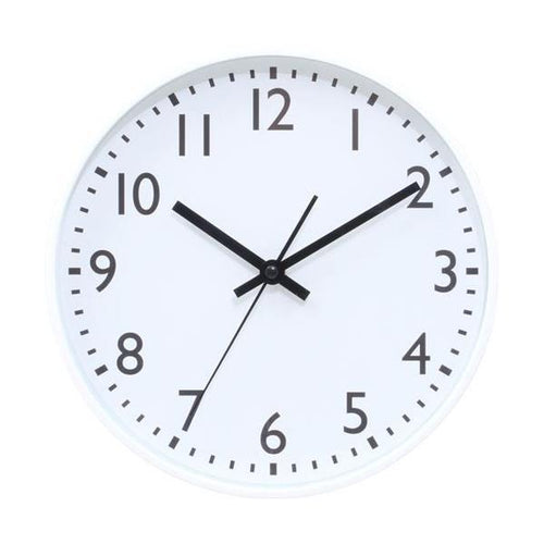 静音式掛時計シンプル 25cm WH (セット数：6) /業務用/新品/送料別