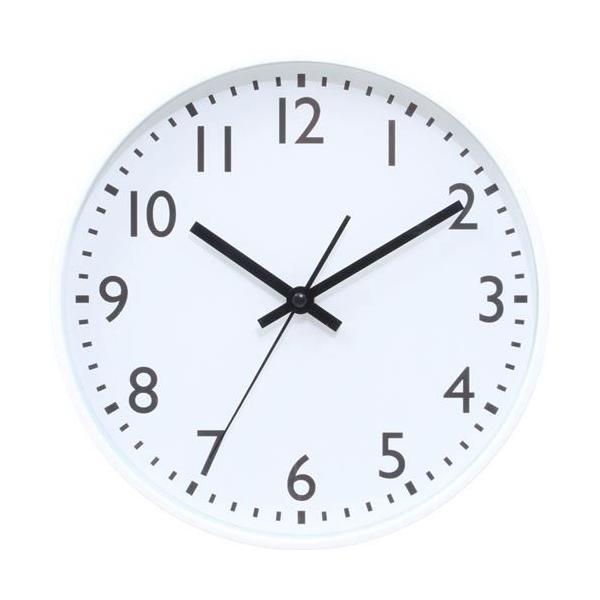 静音式掛時計シンプル 25cm WH (セット数：6) /業務用/新品/送料別