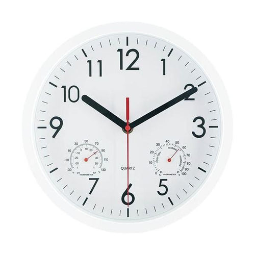 掛時計 温湿度計付 アーバン 25cm WH (セット数：6) /業務用/新品/送料別