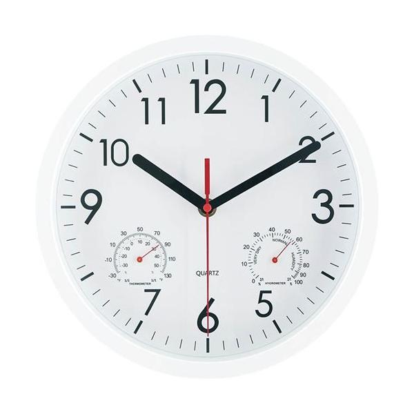 掛時計 温湿度計付 アーバン 25cm WH (セット数：6) /業務用/新品/送料別