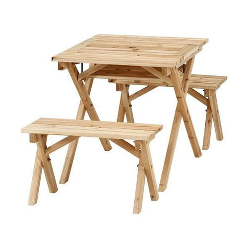 BBQテーブル&ベンチセットミニ コンロスペース付 NA /業務用/新品/送料別