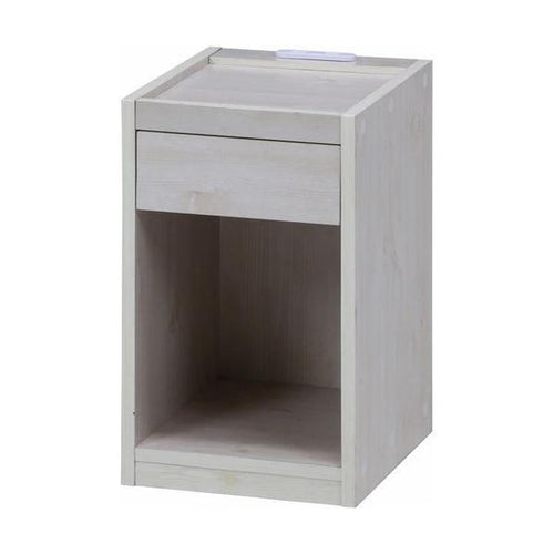ベッドサイドテーブル WH(コンセント付き) /業務用/新品/送料別