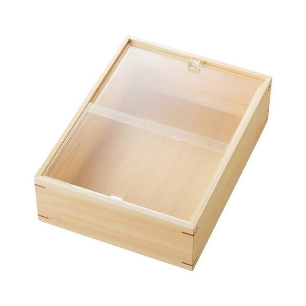 6-043-11/eco2 アクリル蓋付きボックス 深型 中/クリアー 約幅27.5×奥行37×高さ11cm(内高9cm)/業務用/新品/小物送料対象商品