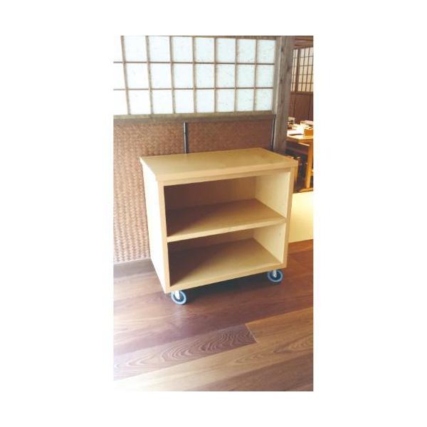 6-091-01/白木ワゴンB 約幅85×奥行50×75cm/業務用/新品/送料別途見積