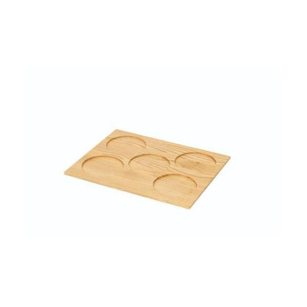 6-050-04/DS・Tools Tray 長角 カップトレイ 5穴 タモクリア 約幅25.8×奥行20×高さ0.5cm 穴径8cm/業務用/新品/小物送料対象商品