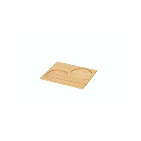 6-051-04/DS・Tools Tray 正角 カップトレイ 2穴 タモクリア 約幅17×奥行13.9×高さ0.5cm   穴径8cm/業務用/新品/小物送料対象商品