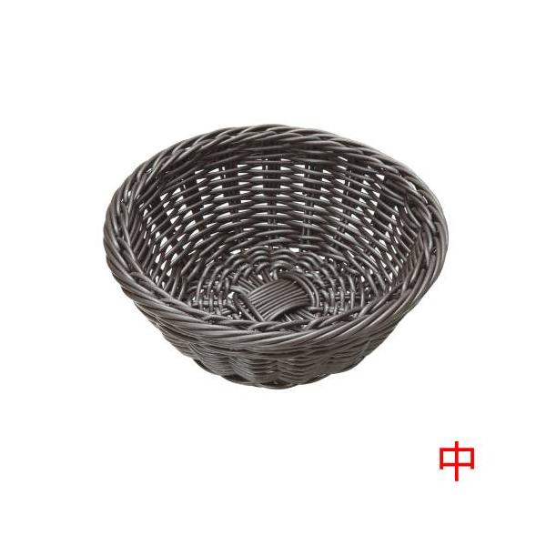 6-054-40/アメニティーバスケット ラウンド (ダークブラウン)  中 約口径19×高さ7cm/業務用/新品/小物送料対象商品
