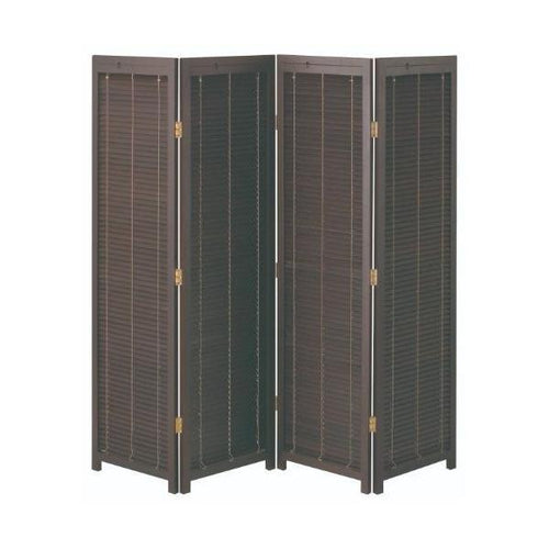 6-094-06/ブラインド衝立 4連 ブラウン 約幅45×奥行2.5×高さ172cm 4枚/業務用/新品/送料無料