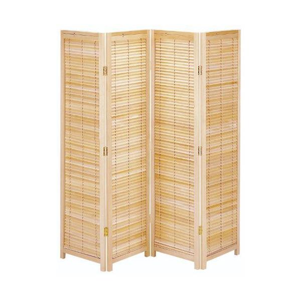 6-094-07/ブラインド衝立 4連 ナチュラル 約幅45×奥行2.5×高さ172cm 4枚/業務用/新品/送料無料