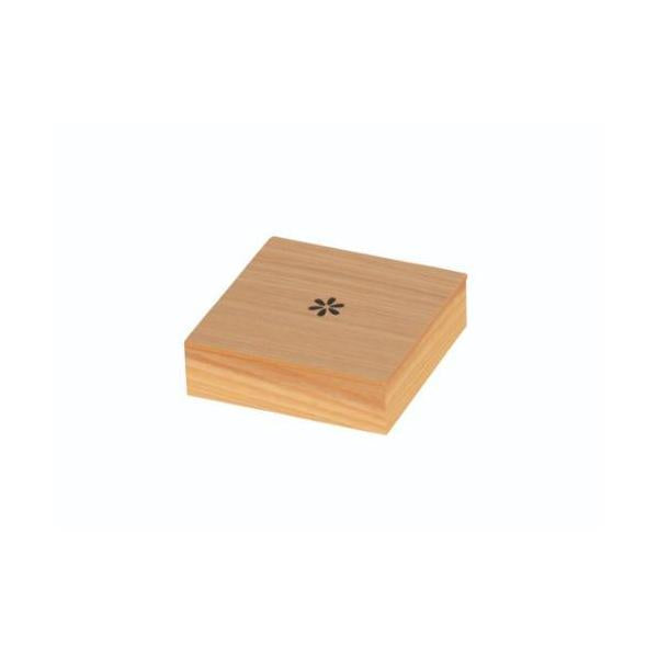 6-061-01/SB 正角菓子入れ タモ クリアー/花模様 約幅12×奥行12×高さ3.6cm(身内寸約幅11.2×奥行11.2×高さ2.65cm)/業務用/新品/小物送料対象商品