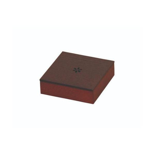 6-063-01/SB 正角菓子入れ タモ ブラウン/花模様 約幅12×奥行12×高さ3.6cm(身内寸約幅11.2×11.2×高さ2.65cm)/業務用/新品/小物送料対象商品