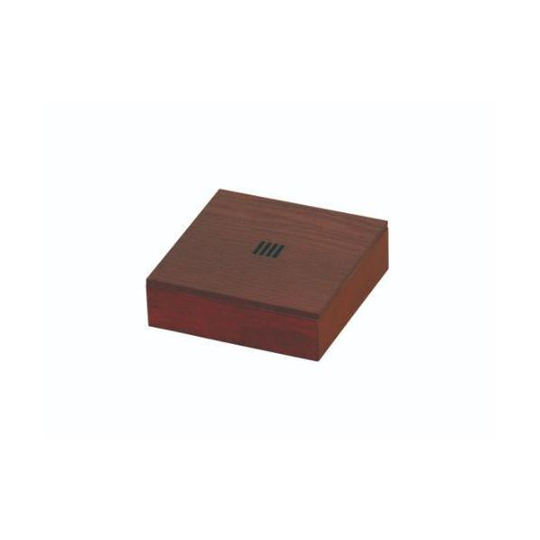 6-063-02/SB 正角菓子入れ タモ ブラウン/格子模様 約幅12×奥行12×高さ3.6cm(身内寸約幅11.2×11.2×高さ2.65cm)/業務用/新品/小物送料対象商品