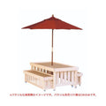 6-031-03/ひのき平台什器 パラソル仕様 約幅180×奥行90×高さ70cm/業務用/新品/送料別途見積