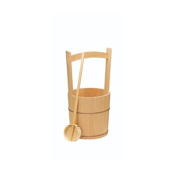 6-098-19/墓参桶 ひしゃく付 手桶口径25×高さ50(24.5cm)/業務用/新品/送料無料